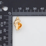18K Gold PVD Conch Charms 13x21mm 22k s White Gold Charms - Tarnish Resistant