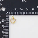 18K Gold PVD Heart Charm 10x11mm Charm s White Gold Charms - Tarnish Resistant