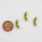 18K Gold PVD Pea Charms 5x19mm s White Gold Charms - Tarnish Resistant
