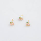 18K Gold pvd Cherry Charms 8x10mm 22k s White Gold Charms - Tarnish Resistant