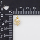 18K Gold PVD Clover Charm 8x12mm Charm s White Gold Charms - Tarnish Resistant