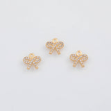 18K Gold PVD Bow Tie Ribbon Charms 10mm 22k s White Gold Charms - Tarnish Resistant