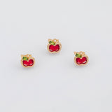 18K Gold pvd Apple Charms 7x9mm 22k s White Gold Charms - Tarnish Resistant