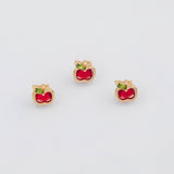 18K Gold PVD Apple Charms 7x9mm 22k s White Gold Charms - Tarnish Resistant