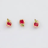 18K Gold PVD Apple Charms 7x9mm 22k s White Gold Charms - Tarnish Resistant