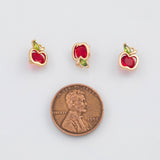 18K Gold PVD Apple Charms 7x9mm 22k s White Gold Charms - Tarnish Resistant