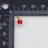 18K Gold PVD Apple Charms 7x9mm 22k s White Gold Charms - Tarnish Resistant