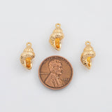 18K Gold PVD Conch Charms 16x7mm 22k s White Gold Charms - Tarnish Resistant