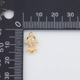 18K Gold PVD Fish Charms 7x9mm 22k s White Gold Charms - Tarnish Resistant