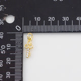 18K Gold PVD Key Charm 6x13mm Charm s White Gold Charms - Tarnish Resistant