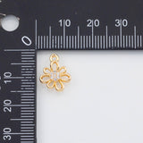 18K Gold PVD Flower Charms 11x14mm 22k s White Gold Charms - Tarnish Resistant
