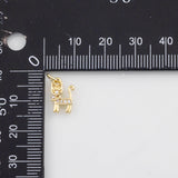 18K Gold PVD Cat Charm 8x11mm Charm s White Gold Charms - Tarnish Resistant
