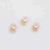 18K Gold PVD Cat Charms 8x12mm 22k s White Gold Charms - Tarnish Resistant