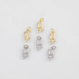 18K Gold PVD Flower Rose Charm 6x15mm Charm s White Gold Charms - Tarnish Resistant