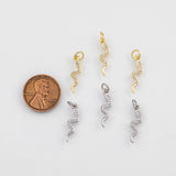 18K Gold PVD Snake Charm 5x19mm Charm s White Gold Charms - Tarnish Resistant
