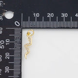 18K Gold PVD Snake Charm 5x19mm Charm s White Gold Charms - Tarnish Resistant