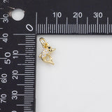 18K Gold PVD Dolphin Charm 6x9mm Charm s White Gold Charms - Tarnish Resistant
