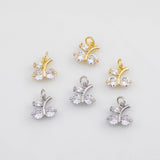 18K Gold PVD Cherry Charm 10X12 s White Gold Charms - Tarnish Resistant