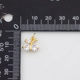 18K Gold PVD Cherry Charm 10X12 s White Gold Charms - Tarnish Resistant