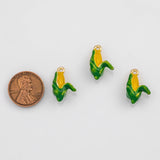 18K Gold PVD Corn Charms 12x19mm Bar s Gold Charms - Tarnish Resistant