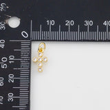 18K Gold PVD Cross Charm 8x13mm s White Gold Charms - Tarnish Resistant