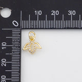 18K Gold PVD Flower Charm 8x10mm s White Gold Charms - Tarnish Resistant