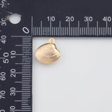 18K Gold PVD Shell Charms 14x13mm Bar s Gold Charms - Tarnish Resistant