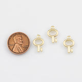 18K Gold PVD Key Charm - Tarnish Resistant