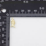 18K Gold PVD Fish bone Charm - Tarnish Resistant