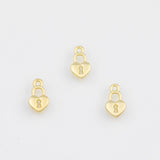 18K Gold PVD Lock Heart Charm - Tarnish Resistant