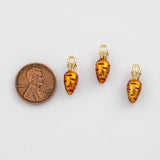 18K Gold PVD Carrot vegetable fruit Charm - Tarnish Resistant