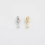 18K Gold PVD Heart key Charm - Tarnish Resistant