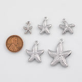 18K Gold PVD Starfish star fish Charm - Tarnish Resistant