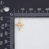 18K Gold PVD Cross north star Charm - Tarnish Resistant