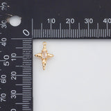 18K Gold PVD Cross north star Charm - Tarnish Resistant