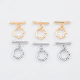 18K Gold PVD Plain Toggle Clasps 13mm 22k s Gold Charms - Tarnish Resistant