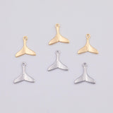 18K Gold PVD Whale tail dolphin tail charm - Tarnish Resistant