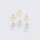 18K Gold PVD Cross charm - Tarnish Resistant