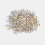 100 pcs Gold Jump Rings Extra Thick PVD Ion Plated Gold and Silver Toned White Gold 100 pieces per order