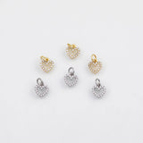 18K Gold PVD Heart Charm 8x9mm Charm s White Gold Charms - Tarnish Resistant