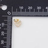 18K Gold PVD Heart Charm 8x9mm Charm s White Gold Charms - Tarnish Resistant