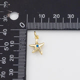 18K Gold PVD Star Charm 10mm Charm s White Gold Charms - Tarnish Resistant