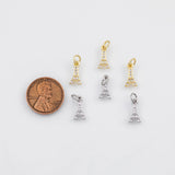 18K Gold PVD Tower Charm 6x12mm Charm s White Gold Charms - Tarnish Resistant
