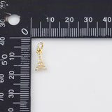 18K Gold PVD Tower Charm 6x12mm Charm s White Gold Charms - Tarnish Resistant
