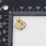 18K Gold PVD Shell Charm 13x14mm Bar s Gold Charms - Tarnish Resistant