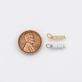 18K Gold PVD Mama Charm 3x11mm Charm s White Gold Charms - Tarnish Resistant