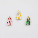 18K Gold PVD Castle Charm 9X17mm s Gold Charms - Tarnish Resistant