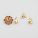 18K Gold PVD Shaka H Pendant H Gesture Charm 10x12mm 14K s Gold Charms - Tarnish Resistant