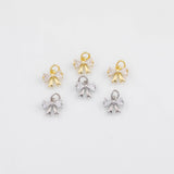 18K Gold PVD Bow Ribbon Charm 8x10mm Charm s White Gold Charms - Tarnish Resistant