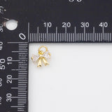 18K Gold PVD Bow Ribbon Charm 8x10mm Charm s White Gold Charms - Tarnish Resistant